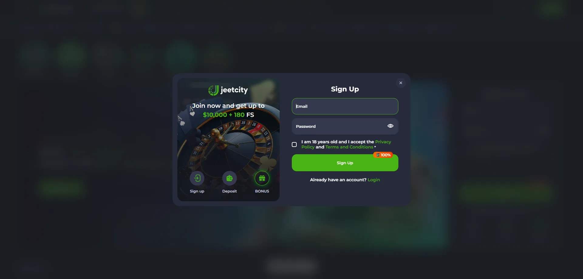 JeetCity Casino sign-up process &mdash; fast and easy registration for NZ players