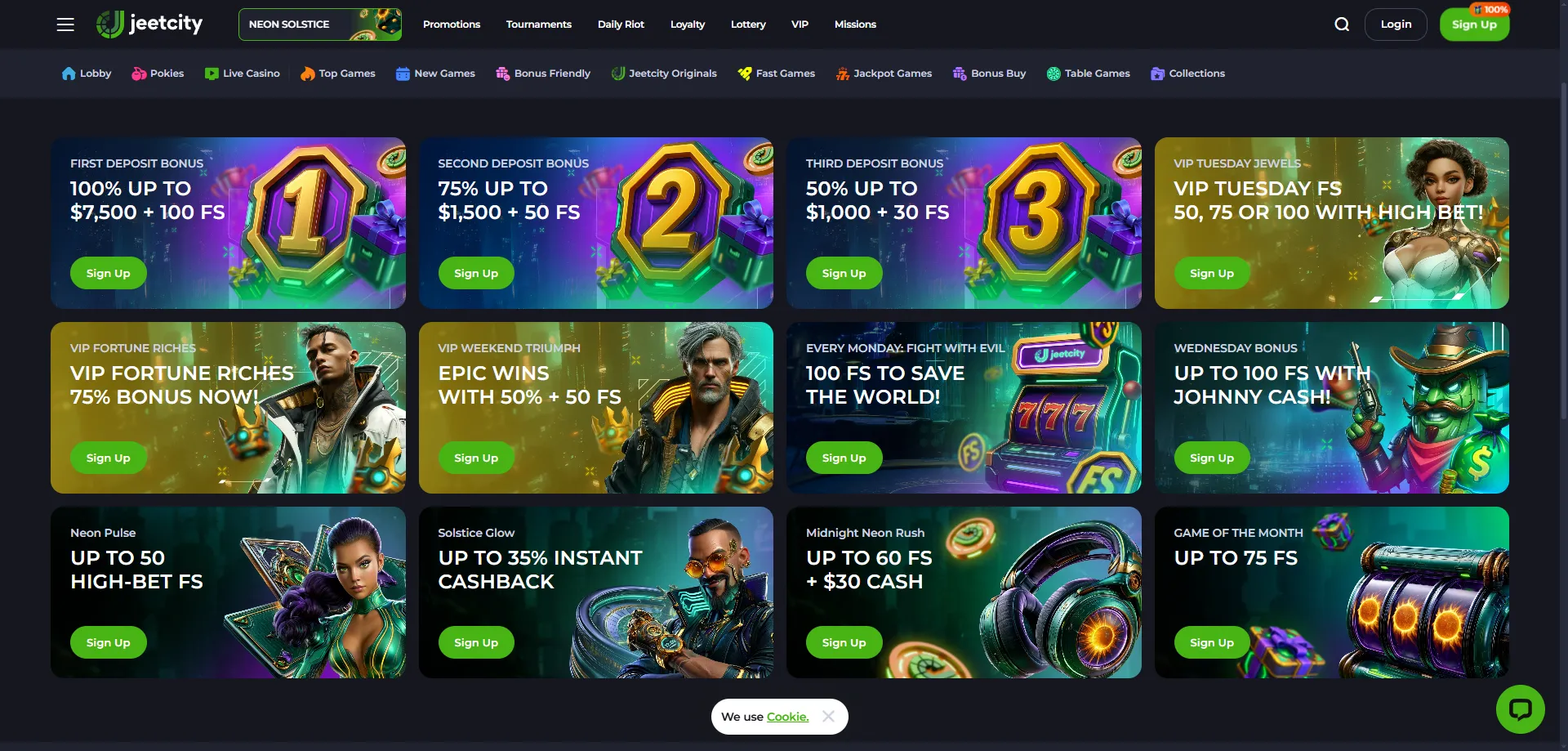 JeetCity Casino welcome bonus &mdash; 250 free spins for new players
